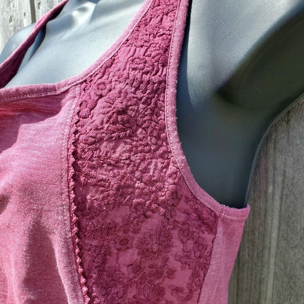 AE Embroidered Racerback Henley Tank Top - Picture 4 of 7